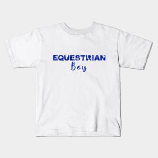 Equestrian Boy (Blue) Kids T-Shirt